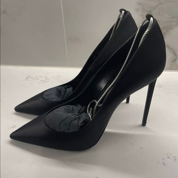 Saint Laurent Zoe Chain Ankle Heels - Picture 4 of 9